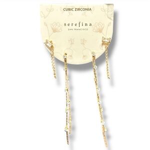 NWT Anthropologie Serefina Gold Cubic Zirconia Dangle earring set